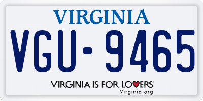 VA license plate VGU9465