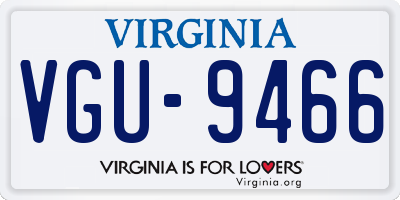 VA license plate VGU9466