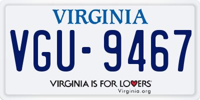 VA license plate VGU9467
