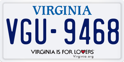 VA license plate VGU9468