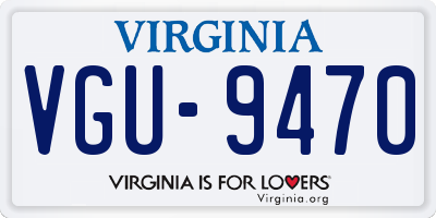 VA license plate VGU9470
