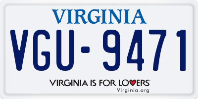 VA license plate VGU9471