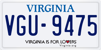 VA license plate VGU9475