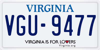VA license plate VGU9477