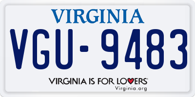 VA license plate VGU9483