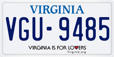 VA license plate VGU9485