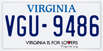 VA license plate VGU9486