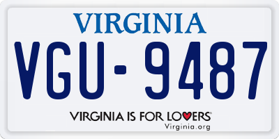 VA license plate VGU9487