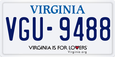 VA license plate VGU9488