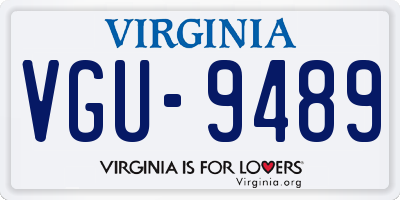 VA license plate VGU9489