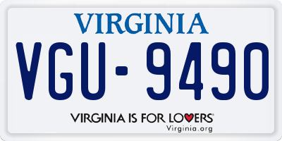 VA license plate VGU9490