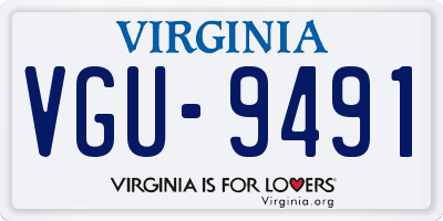 VA license plate VGU9491