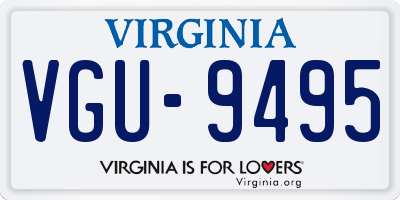 VA license plate VGU9495