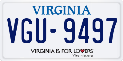 VA license plate VGU9497