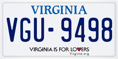 VA license plate VGU9498