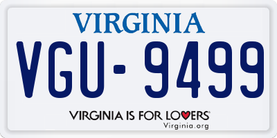 VA license plate VGU9499
