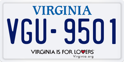 VA license plate VGU9501