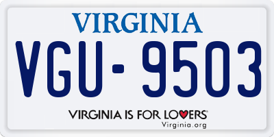 VA license plate VGU9503