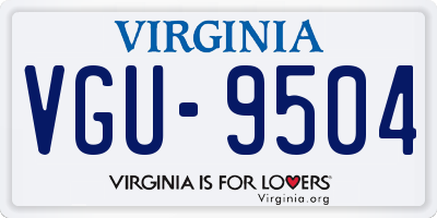 VA license plate VGU9504