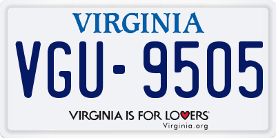 VA license plate VGU9505