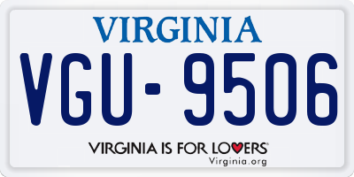 VA license plate VGU9506
