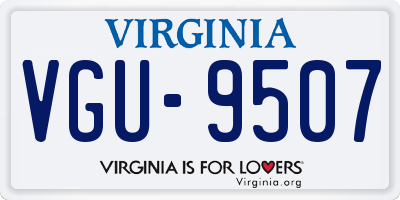 VA license plate VGU9507