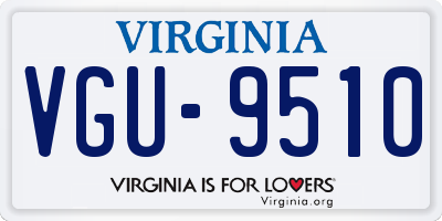 VA license plate VGU9510