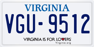 VA license plate VGU9512