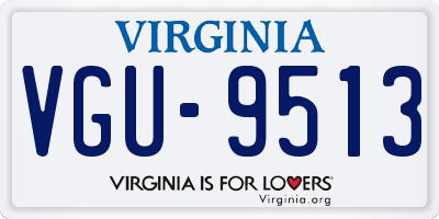 VA license plate VGU9513