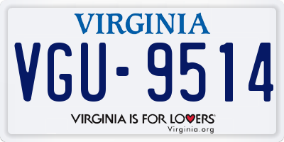 VA license plate VGU9514