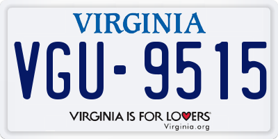 VA license plate VGU9515