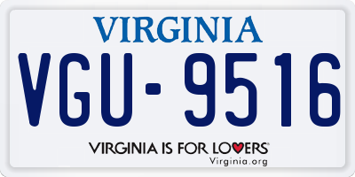 VA license plate VGU9516