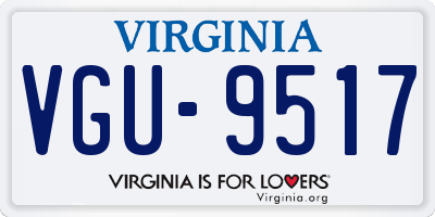 VA license plate VGU9517