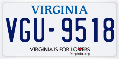 VA license plate VGU9518