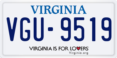 VA license plate VGU9519