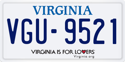 VA license plate VGU9521
