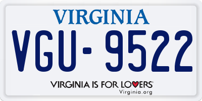 VA license plate VGU9522