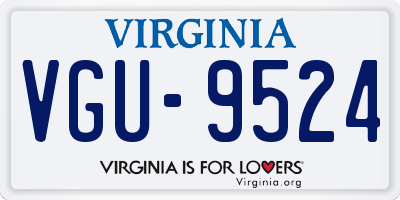 VA license plate VGU9524