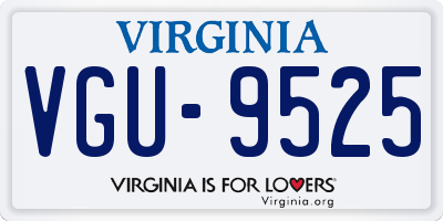 VA license plate VGU9525