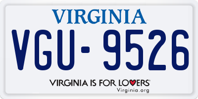 VA license plate VGU9526