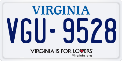 VA license plate VGU9528