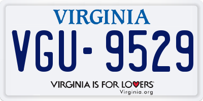 VA license plate VGU9529