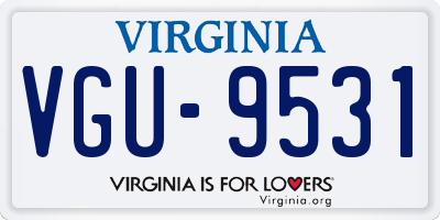 VA license plate VGU9531