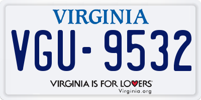 VA license plate VGU9532