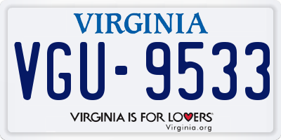 VA license plate VGU9533
