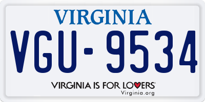 VA license plate VGU9534