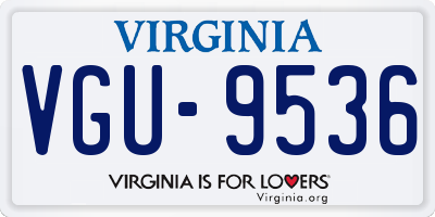 VA license plate VGU9536