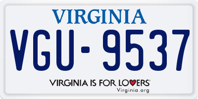 VA license plate VGU9537