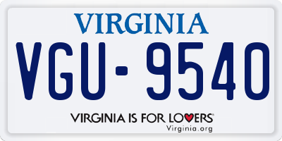 VA license plate VGU9540
