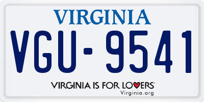 VA license plate VGU9541